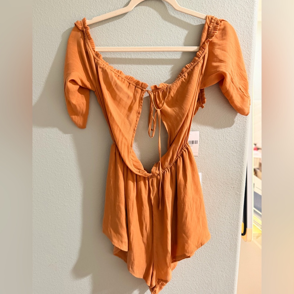 Cotton Candy BUNDLE Orange Cutout Short Dress and Blue pinstripe